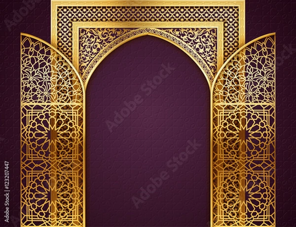 Fototapeta Tło z otwartymi drzwiami arabski