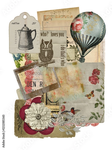 Obraz vintage background with paper. Scrapbook, retro style.