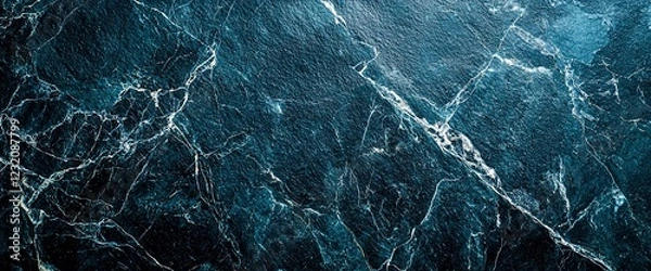 Obraz Dark teal marble texture background.