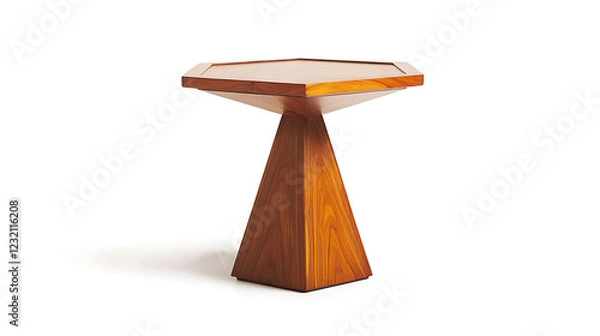 Fototapeta A wooden table with a triangular shape