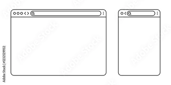 Fototapeta Browser window. Web page. Empty browser window. Empty web page mockup