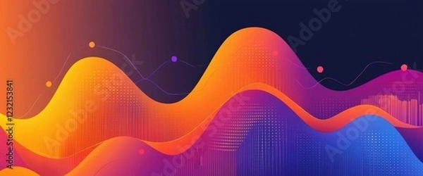 Fototapeta Abstract financial performance graph with bold shapes