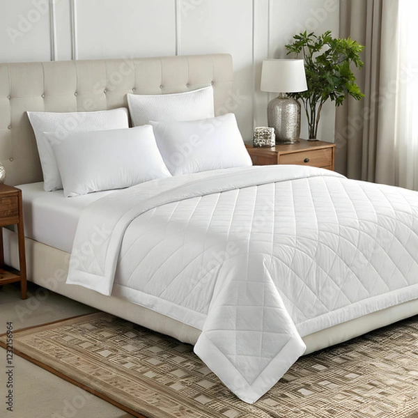 Obraz A bed is a piece of furniture for sleeping or resting,