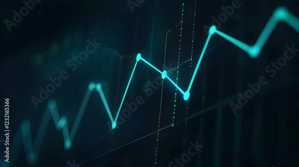 Fototapeta Minimalistic line graph with clean upward growth