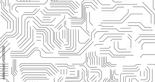Fototapeta Abstract technology background with various technology elements. Hi-tech communication concept innovation background. Circuit board electronic or electrical line tech background.