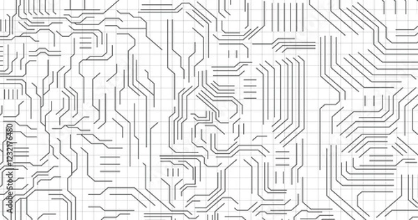 Fototapeta Grey white Abstract technology background, Hi tech digital connect, communication, high technology concept, science background. 