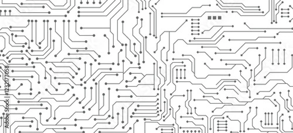Fototapeta Abstract digital background with technology circuit board texture. Electronic motherboard illustration. Communication and engineering concept. Vector illustration.