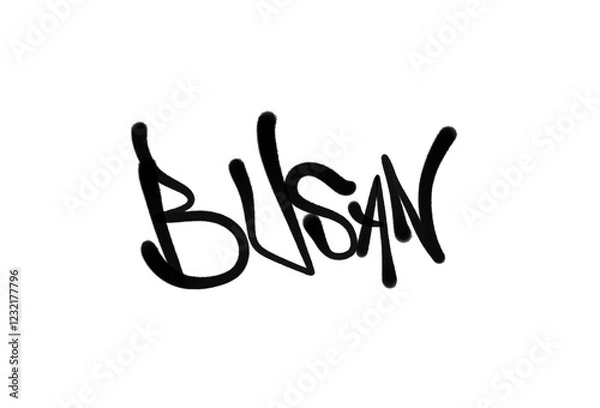 Fototapeta BUSAN city in sprayed graffiti letters style