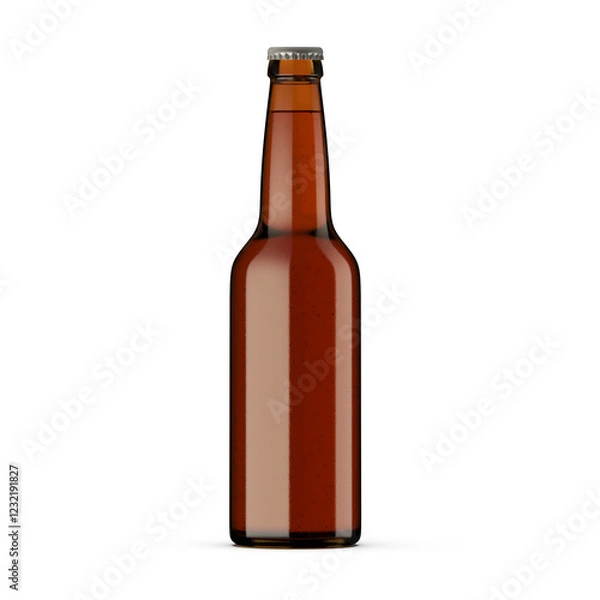 Fototapeta 3D render of Beer bottle isolated on transparent background