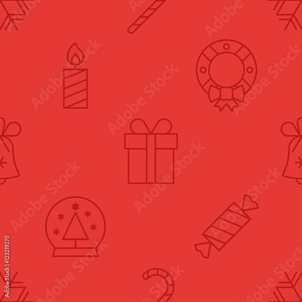 Obraz Merry Christmas and Happy New Year vector pattern