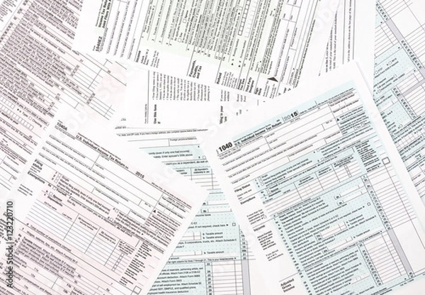 Fototapeta Formularze podatkowe jako tło