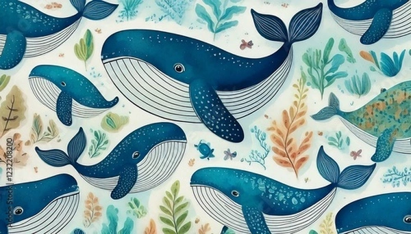 Fototapeta クジラ　テクスチャ　背景　パターン