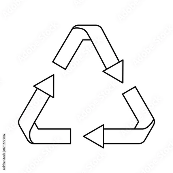Fototapeta Recycle icon. Ecology nature and label theme. Isolated design. Vector illustration