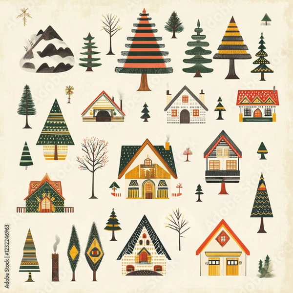 Obraz Pattern lodge illustration