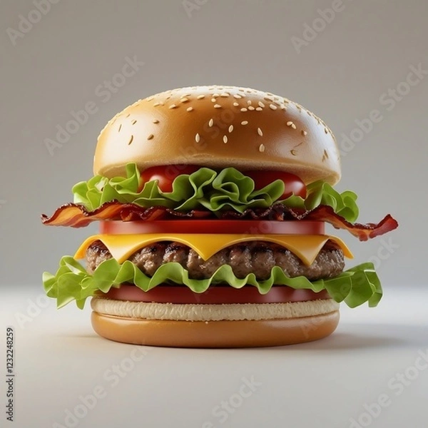 Obraz hamburger on white background