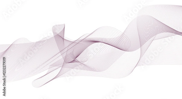 Fototapeta Wave Element design vector image for graphic design decoration or backdrop design, Design element. Many purple line circle ring waves.