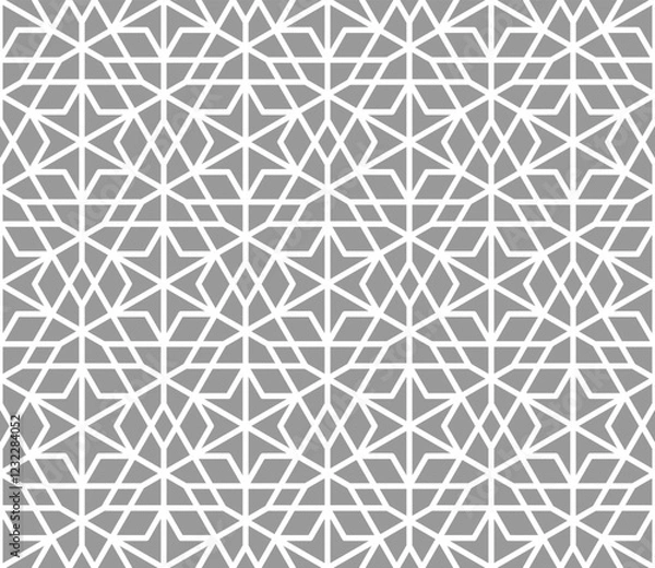 Fototapeta Seamless girih pattern. Girih 6. Traditional Islamic Design. Mosque decoration element. Seamless geometric pattern. Seamless islamic pattern. Background vector illustration. Morocco seamless vector pa