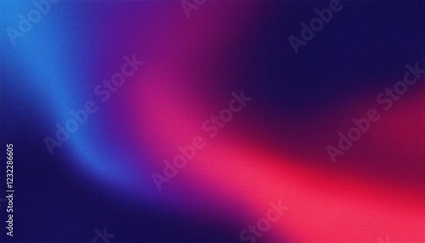 Fototapeta Dark magenta red blue purple color flow grainy gradient backdrop design. Vibrant color flow with soft noise, bright and glowing smooth colors .