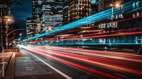 Obraz Night City Lights: Urban Speed and Energy