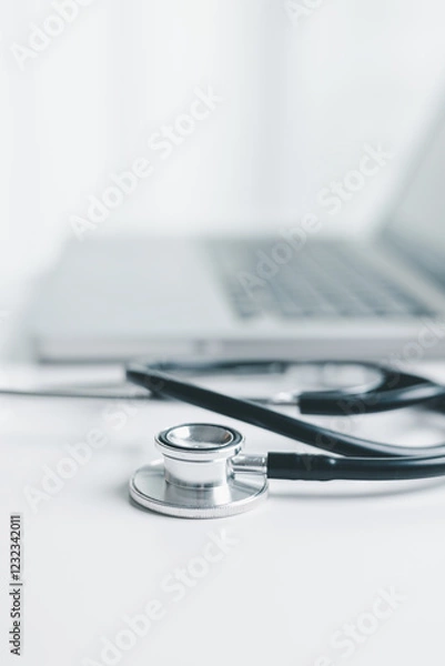 Fototapeta Concept business education essential idea globalization, student learn and study in university and colleges to master knowledge needed travel global economy. book stethoscope for medical health care