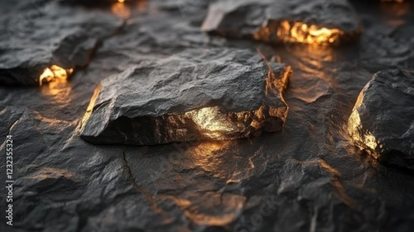 Obraz Glowing Rocks Abstract Background