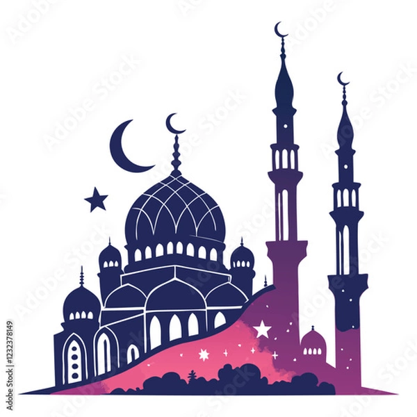 Fototapeta "Elegant Mosque Vector: Islamic Architecture Design"
