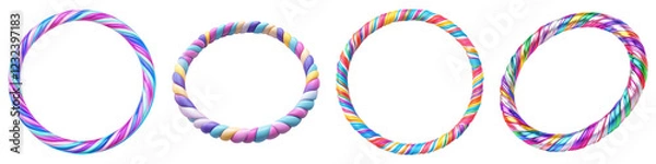 Fototapeta Hula hoop isolated on transparent background, PNG, Set of
