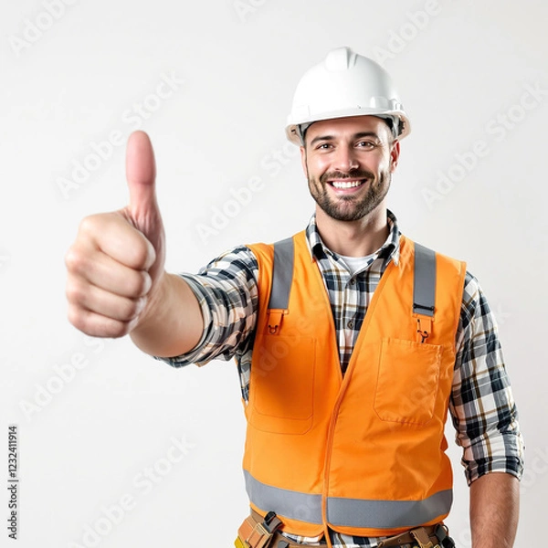 Obraz Worker showing thumbs up