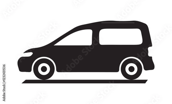 Fototapeta Single Car vector icon. Car icon set in linear style. Transport symbol. Vector illustration eps 10