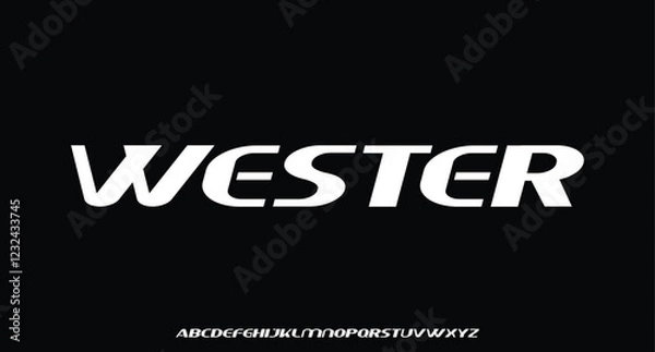 Fototapeta Sport Modern Italic Alphabet Font. Typography urban style fonts for technology, digital, movie logo design. vector illustration
