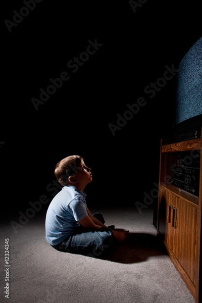 Obraz boy watching tv