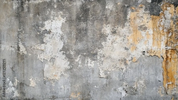 Fototapeta Concrete wall pattern for a vintage background. Rust damage adds texture to the wall, creating a weathered look.