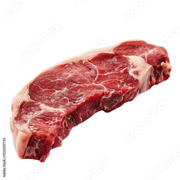 Fototapeta One raw steaks on transparent background