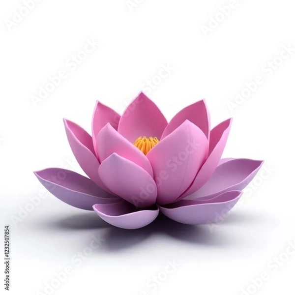 Fototapeta Lotus flower representing mindfulness and inner peace isolated on white background perfect for mindful workspace design