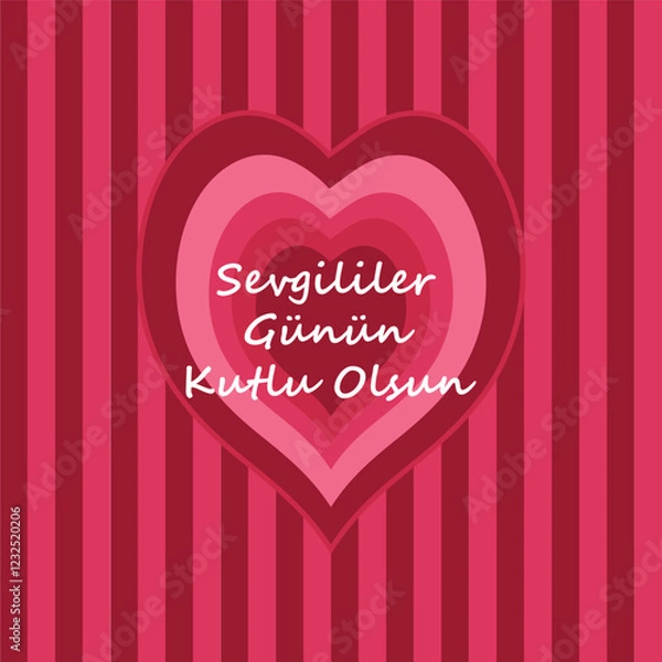Fototapeta Happy Valentine's Day greetings in Turkish language. valentines day lovely background.  '' Turkish language - sevgililer gunu kutlu olsun ''

