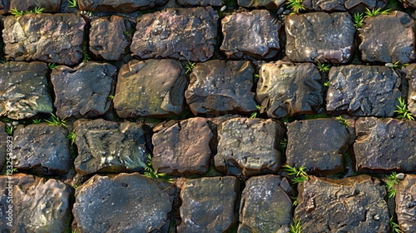 Fototapeta Seamless wallpaper, texture, background pattern, mosaic. For book cover top view. Seamless textile patter a_018