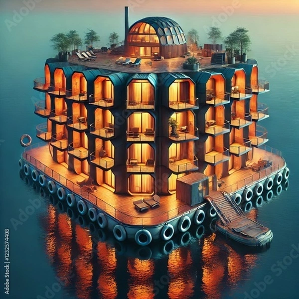 Fototapeta Floating Hostel