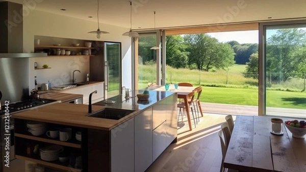 Obraz The Perfect Blend of Comfort and Sophistication in a Spacious Kitchen