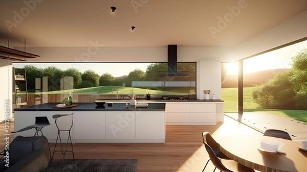 Obraz The Perfect Blend of Comfort and Sophistication in a Spacious Kitchen