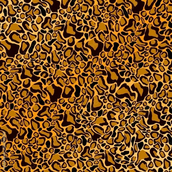 Fototapeta Leopard pattern seamless repeating print fashion modern background, cat spots design.