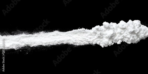 Obraz White Powder Texture Fine Grain Substance Isolated on Black Background