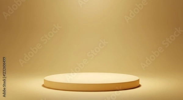 Fototapeta Minimalist Beige Product Display Platform Mockup