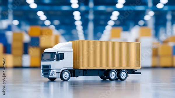 Fototapeta Abstract representation of cargo transportation concept, symbolizing logistics, supply chain, and global trade, ideal for business or industrial themes.

