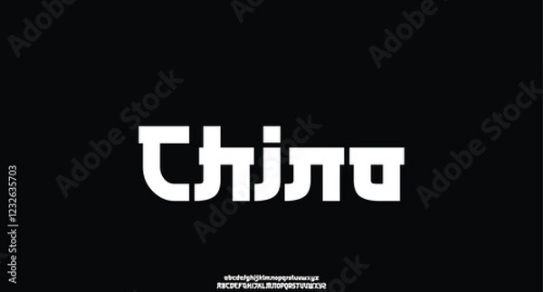 Obraz Perfect Asian Japanese modern style vector type font. Typography of Japanese or Chinese modern type fonts
