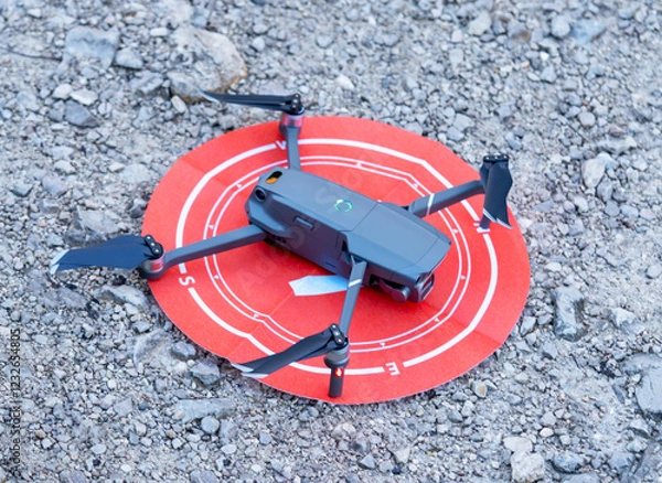 Fototapeta drone on landing site top view