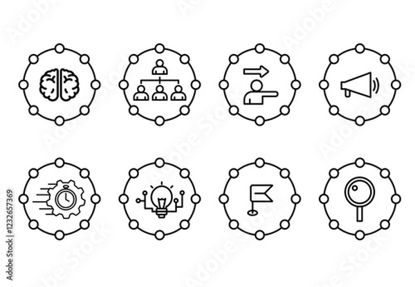 Fototapeta networking icon set, business icon set, strategy icon set