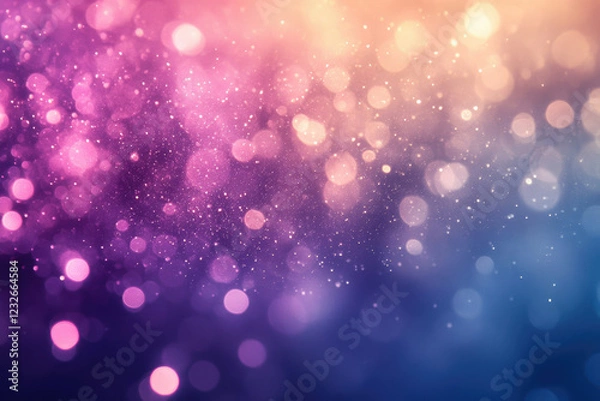 Fototapeta Abstract background with bokeh lights in purple, pink, and blue hues, creating a magical, dreamy atmosphere.