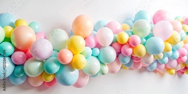 Obraz Soft pastel hues, a close-up of a balloon garland.