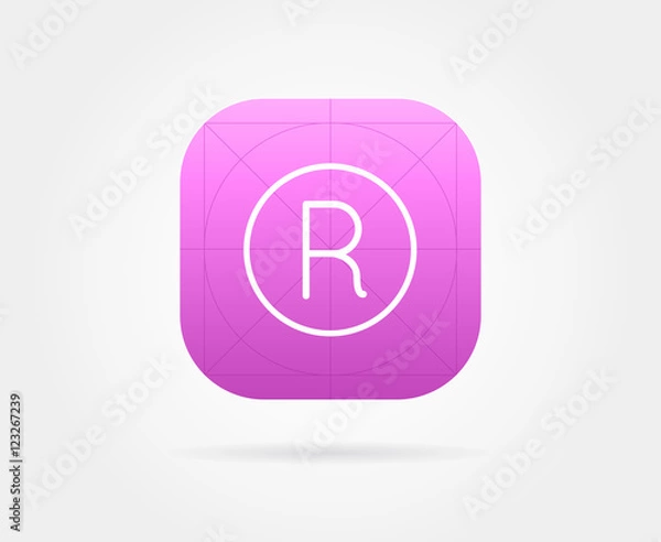 Obraz App Icon Template with Guidelines. Vector Fresh Colour