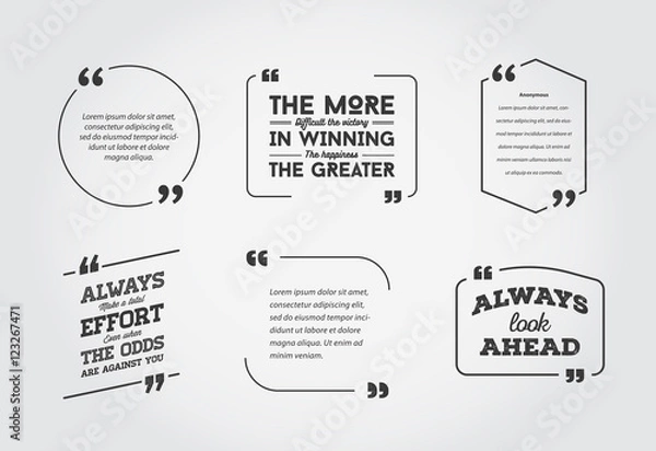 Obraz Typographic Quote Template Bubble. Template Vector Set.